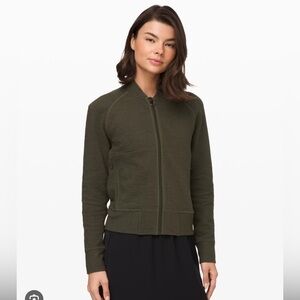 Lululemon On Repeat khaki green Bomber Jacket 4
